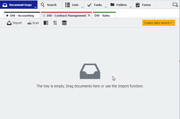 1 Drag document into tray